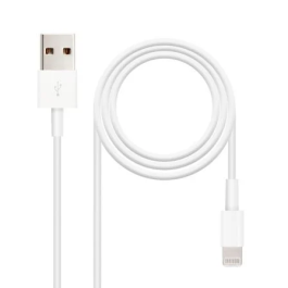 NANO CABLE 10.10.0402 Cable USB A a Lightning 2.0M Blanco para iPhone, iPad, iPod - Carga y Transferencia de Datos