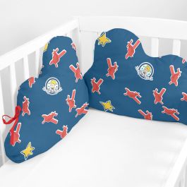 Protector de Cuna HappyFriday Le Petit Prince Son avion Multicolor 60 x 40 cm