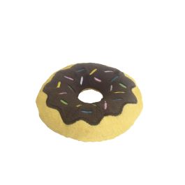 Gloria Peluche para Perro Dognut Marrón Chocolate con sonido y textura crujiente, juguete interactivo para razas pequeñas y medianas