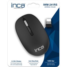 INCA IWM-241RS Ratón Inalámbrico 2,4GHz CANDY DESIGN 3D, 1200 DPI, Negro