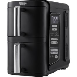 Ninja SL300EU Freidora de Doble Cuba Airfryer 7,6L con 2 cestas para 6 personas, 2470W, Negro