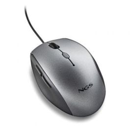 NGS MOTHGRAY Ratón Ergonómico con Cable, Botones Silenciosos, 800/1200/1600 DPI, Gris, USB a Tipo C, Plug&Play, Diestros NGS MOTHGRAY Ratón Ergonómico con Cable, Botones Silenciosos, 800/1200/1600 DPI, Gris, USB a Tipo C, Plug&Play, Diestros