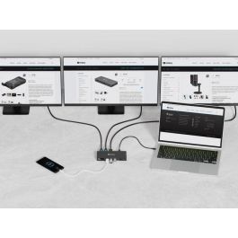 Sandberg Docking Station USB-C 13 en 1 Pro para Portátil, 100W PD, 4K HDMI/DP, Ethernet, USB 10Gbps, Lector SD, Audio