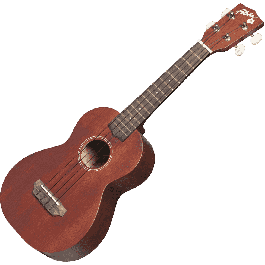 Aloha Ukelele Concierto Natural de Sapeli con Funda. Acabado Caoba oscuro