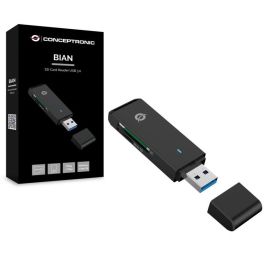 Conceptronic Lector de Tarjetas Externo USB 3.0 Compatible con SD, SDHC, SDXC, Micro SD/T-Flash, Micro SDHC, Micro SDXC