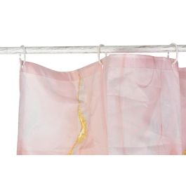 DKD Home Decor Cortina Glam Melocotón Poliéster 180x180 cm Pack 6 Unidades Colección Mármol Glam