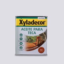 Xyladecor 5089086 Aceite para Madera de Teca, Color Teca, 5 Litros - Protección UV e Hidrófugo, Uso Interior y Exterior con Acabado Mate