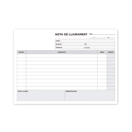 Liderpapel T229 Talonario Entregas Original y Copia Apaisado Texto en Catalan