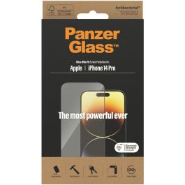 PanzerGlass Protector de Pantalla iPhone 14 Pro | Ultra-Wide Fit, Antirrayas, Antigolpes, Antibacteriano