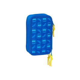 Plumier Triple Batman Azul 12,5 x 19,5 x 5,5 cm 37 Piezas