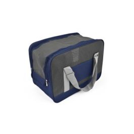 Nayeco Bolso Journey para Mascotas, Elegante con Rejilla Ventilada y Suelo Rígido, Correa de Seguridad, 42.5x31x24 cm, Azul Marino