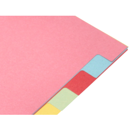 Q-connect Separador Cartulina DIN A5 Juego de 10 Separadores con Pestañas Colores Pastel Certificado Blue Angel y PEFC