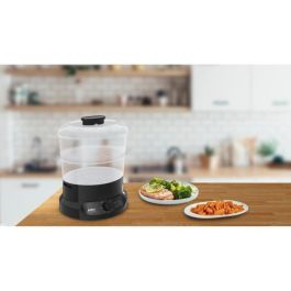 SEB VC139800 Minicompact Olla a vapor 6 L, 2 cuencos apilables, Recipiente para arroz + cereales, Temporizador 60 min, Parada automática, Compacto