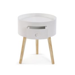 Mesa Auxiliar Redonda Blanca Versa 52CM Mesa Auxiliar Redonda Blanca Versa 52CM