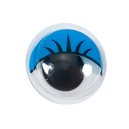 Liderpapel Ojos Adhesivos 10 mm con Pupila Negra y Pestaña Azul, Pack 66 Unidades para Manualidades