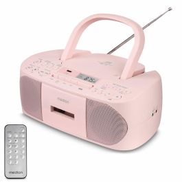 Medion AAAQL64901 Radio CD K7 FM portátil con 2x3W RMS de potencia, color rosa