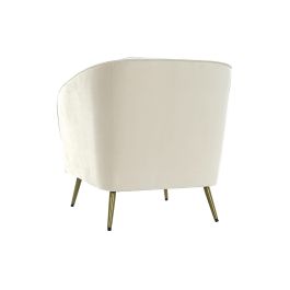 DKD Home Decor Sillón Glam Crema de Poliéster y Metal, Desmontable, Altura Asiento 45 cm, 73 x 70 x 68 cm DKD Home Decor Sillón Glam Crema de Poliéster y Metal, Desmontable, Altura Asiento 45 cm, 73 x 70 x 68 cm