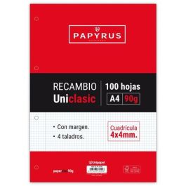 Papyrus RECAMBIO PAQUETE 100 HOJAS A4 UNICLASIC 90 GR. 4X4 CON MARGEN 53391000 Precio: 8.49999953. SKU: B17R4LC2FC