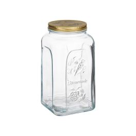 Pasabahce Tarro Homemade 3000 ml Vidrio y Metal Oro Transparente 13x25x13 cm (Set de 6)