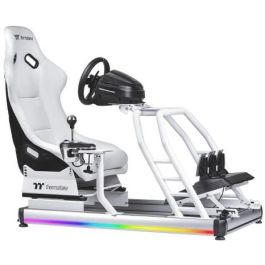 Thermaltake GR500 Snow Racing Simulator Cockpit Silla Gaming GSC-R50-CPASWH-01 - 120 kg, Respaldo Duro, Altura y Pedal Ajustables
