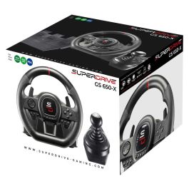 SUPERDRIVE GS650-X Volante de Carreras con Cambio Manual, 3 Pedales y Levas para PS4 / Xbox