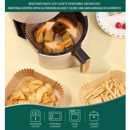 Inde Set 35 Bases Papel Airfryer Cuadradas 20 cm