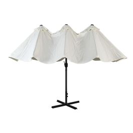 Parasol Terraza Y Jardin DKD Home Decor Beige Gris Oscuro 262 x 250 x 450 cm