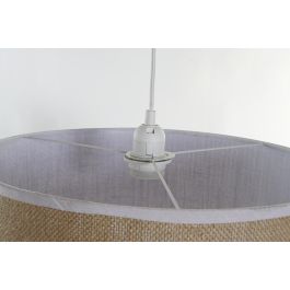DKD Home Decor Lámpara de Techo Balinesa de Poliéster y Ratán Marrón y Blanco, 40x40x32 cm (2 Unidades), Bombilla E27