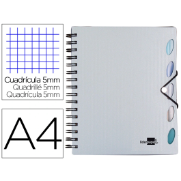 Liderpapel Cuaderno Espiral Micro Executive A4 Plástico 100 Hojas Cuadro 5mm Con Gomilla Plata Precio: 23.9822. SKU: B14GZSTWSG