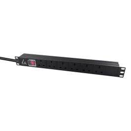 Lanview Regleta de Alimentación para Rack 19" 1U 13A con 6 Enchufes UK y Cable de 3m