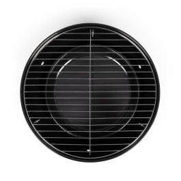 Livoo DOC301 Barbacoa de Carbón Portátil Ø34 cm, Parrilla Cromada, Acero Esmaltado, Champán y Negro