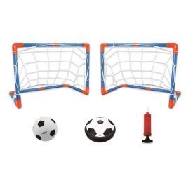 Lexibook AeroFoot Disco de fútbol flotante de espuma luminoso con 2 porterías, 1 balón y bomba recargable, para jugar en la oscuridad