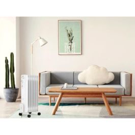 Oceanic OCEABH1500W2 Baño de aceite de radiador eléctrico 1500W - 3 potencias, 7 Elementos, Blanco, Móvil