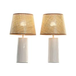 Lampara Sobremesa Urban DKD Home Decor Blanco Natural 22 x 40 x 22 cm (4 Unidades) Lampara Sobremesa Urban DKD Home Decor Blanco Natural 22 x 40 x 22 cm (4 Unidades)