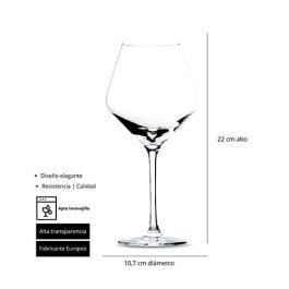 Copa Borgoña Andia 55 Cl - SUMMA, Vidrio Cristalino, Transparente, Diámetro 10.7 cm (6 Unidades) Copa Borgoña Andia 55 Cl - SUMMA, Vidrio Cristalino, Transparente, Diámetro 10.7 cm (6 Unidades)