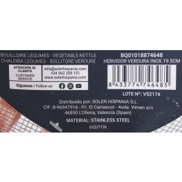 Hervidor de verdura inoxidable 19.5 cm Quttin (24 Unidades)