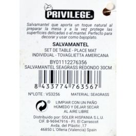 Salvamantel Redondo Seagrass 30 cm Privilege (36 Unidades) Salvamantel Redondo Seagrass 30 cm Privilege (36 Unidades)