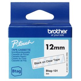 BROTHER Cinta domestica Btag 131 negro sobre trasparente. Ancho: 12 mm. Longitud: 4 m Precio: 6.89000015. SKU: B1KAM9JKJF