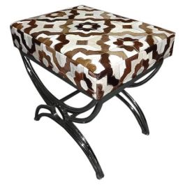 DKD Home Decor Descalzadora Colonial Marron Claro Blanco Acero Piel 40 x 43 x 53 cm Precio: 128.49999987. SKU: S3040372