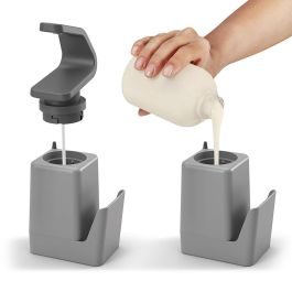 Metaltex Dispensador de jabón con estropajero 'soap-tex' plástico ABS, base antideslizante, colgador de anillos, 11x8x22cm