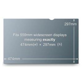 3M Filtro de Privacidad PF220W1B para Monitor 22" 16:10 Antideslumbrante y Resistente a Arañazos