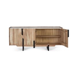 GINER Y COLOMER Aparador Contemporáneo de Acacia con Tapa de Mármol Blanco