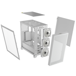 Corsair 3000D RGB Airflow Torre Media Blanca con 3 Ventiladores AR120 RGB Preinstalados CC-9011256-WW