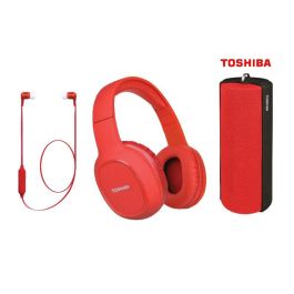 TOSHIBA Altavoz y Auriculares Bluetooth In-Ear, Paquete de 3 Dispositivos (Altavoz + 2 Auriculares) Color Rojo Precio: 50.4812. SKU: B1BRYH64CJ