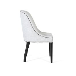 GINER Y COLOMER - Lote de 2 Sillas Tapizadas en Tela Gris con Patas de Madera Negra