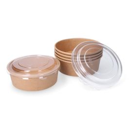 Best Products Envase de cartón biodegradable redondo para ensalada con tapa 500cc (5 unid.)
