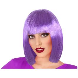 Peluca Corta Morada Lisa con Flequillo para Disfraz de Bruja, Vampiresa o Cosplay de Halloween y Fantasía Precio: 2.95000057. SKU: B15LTQG8WD
