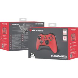 GENESIS Mangan 400 Gamepad Inalámbrico Bluetooth Rojo para Android, Mac, Nintendo Switch, PC, iOS Analógico/Digital con Vibración y 15h Autonomía
