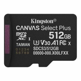 Kingston CANVAS Select Plus 512GB microSD Clase 10 UHS-I U1/U3 V30 A1 150MB/s Precio: 77.69000052. SKU: B1GJM6QNYC