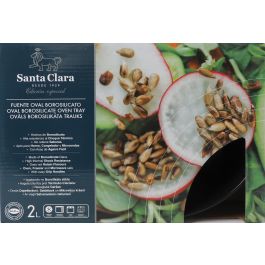Inde Fuente Oval de Borosilicato para Horno 2L, 30 cm x 21 cm x 6 cm (2 Unidades)